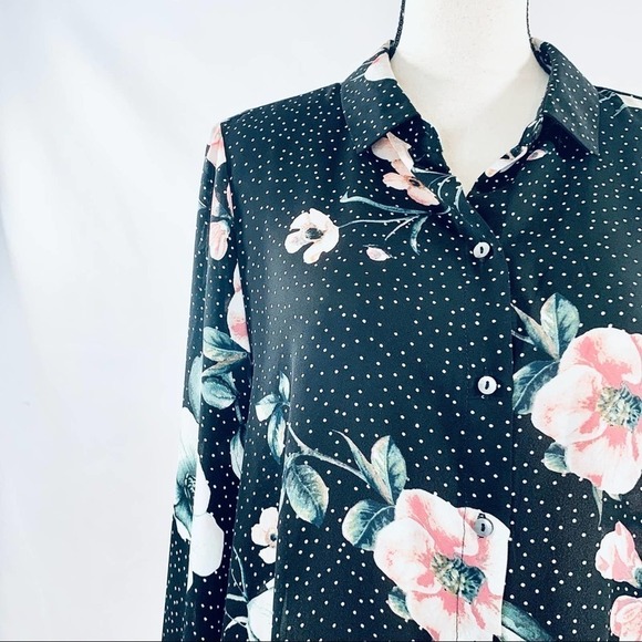 SPENSE Long Sleeve Sheer Floral Blouse Large - Picture 3 of 15